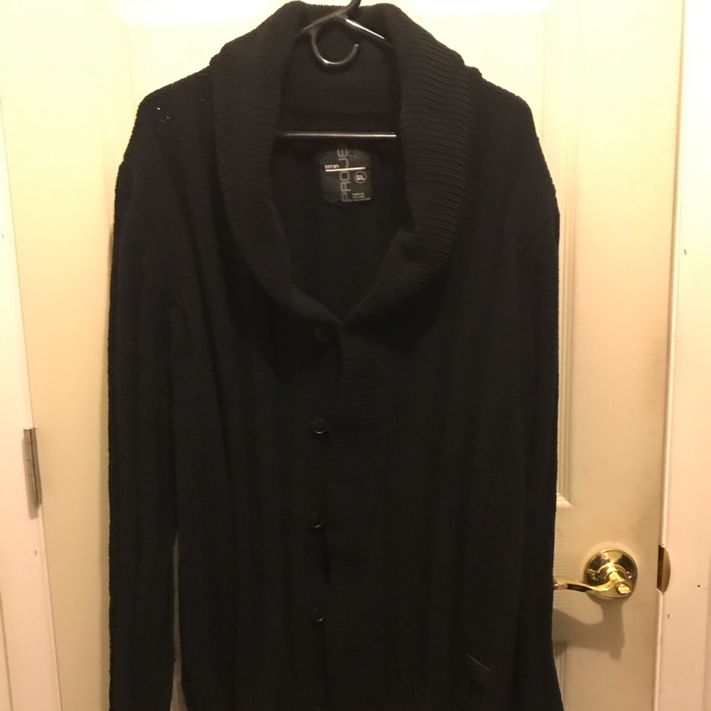 Projekt Raw Shawl Collar cable knit sweater size L